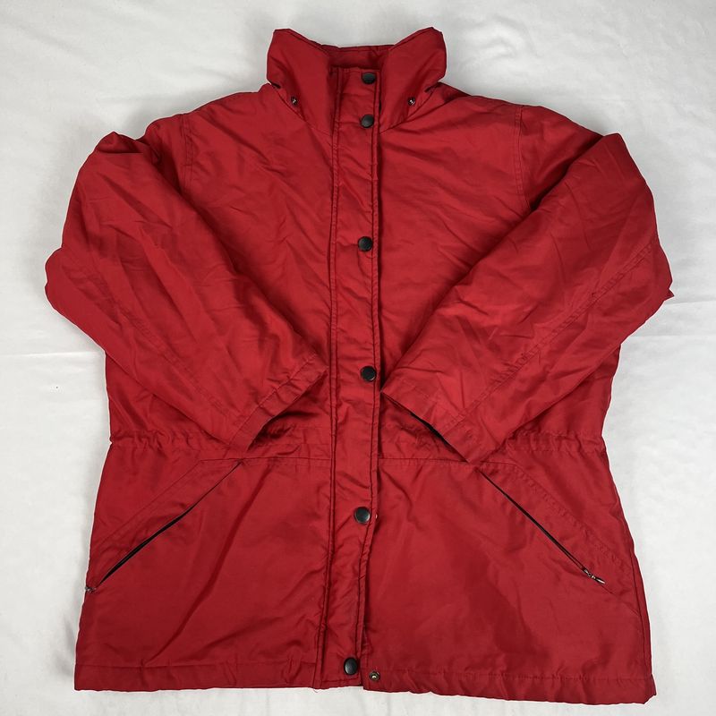 red adjustable winter coat