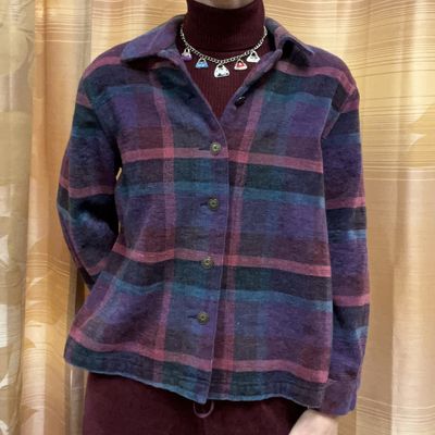 plaid flannel blazer