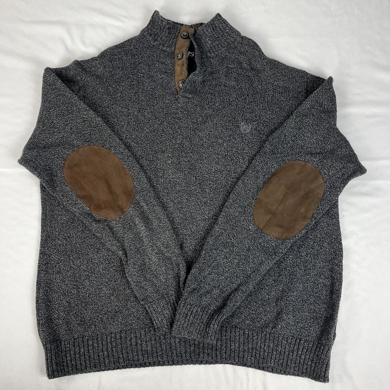 chaps heathered button sweater