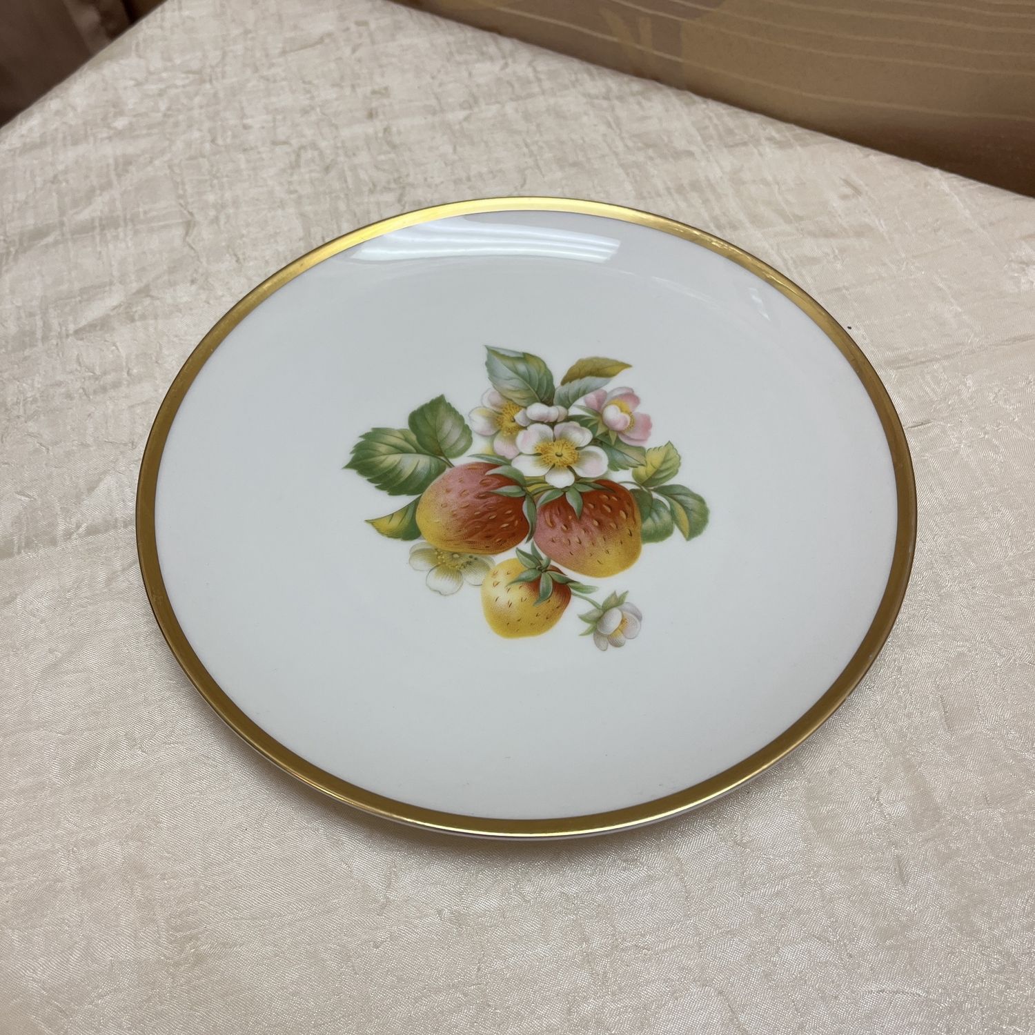 bavaria porcelain strawberry fruit and gold rim dish or plate