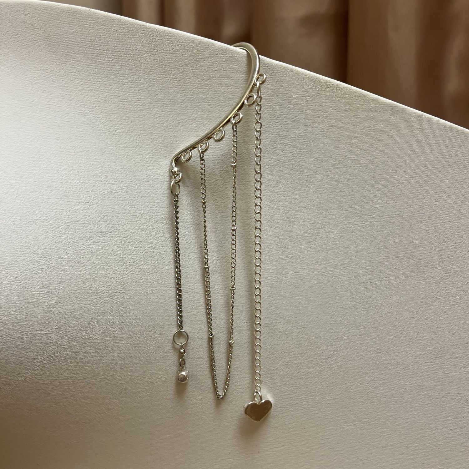 Silver Heart Ear Cuff