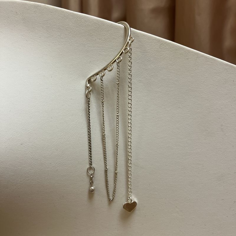 Silver Heart Ear Cuff