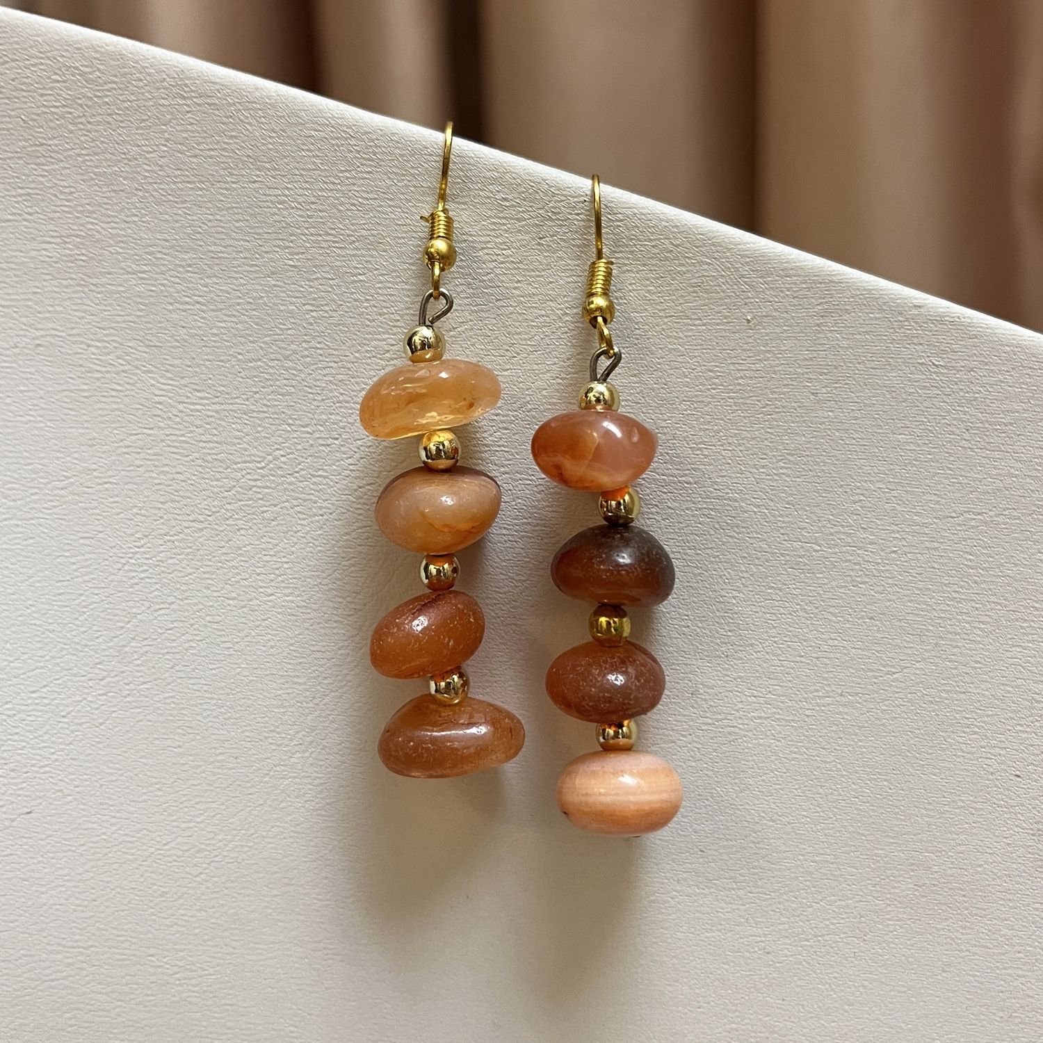 stacked carnelian earrings
