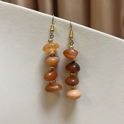 stacked carnelian earrings