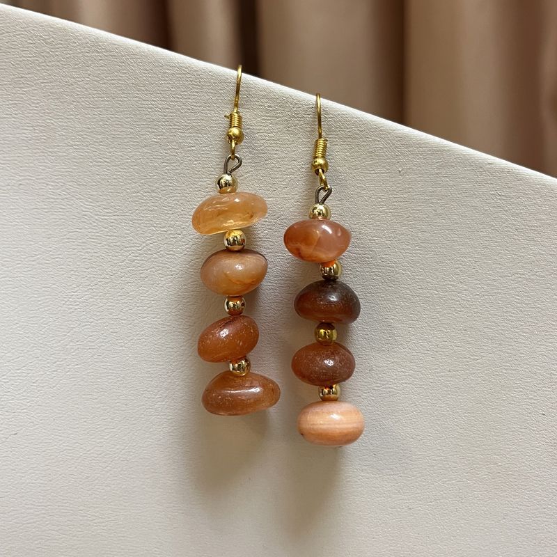stacked carnelian earrings