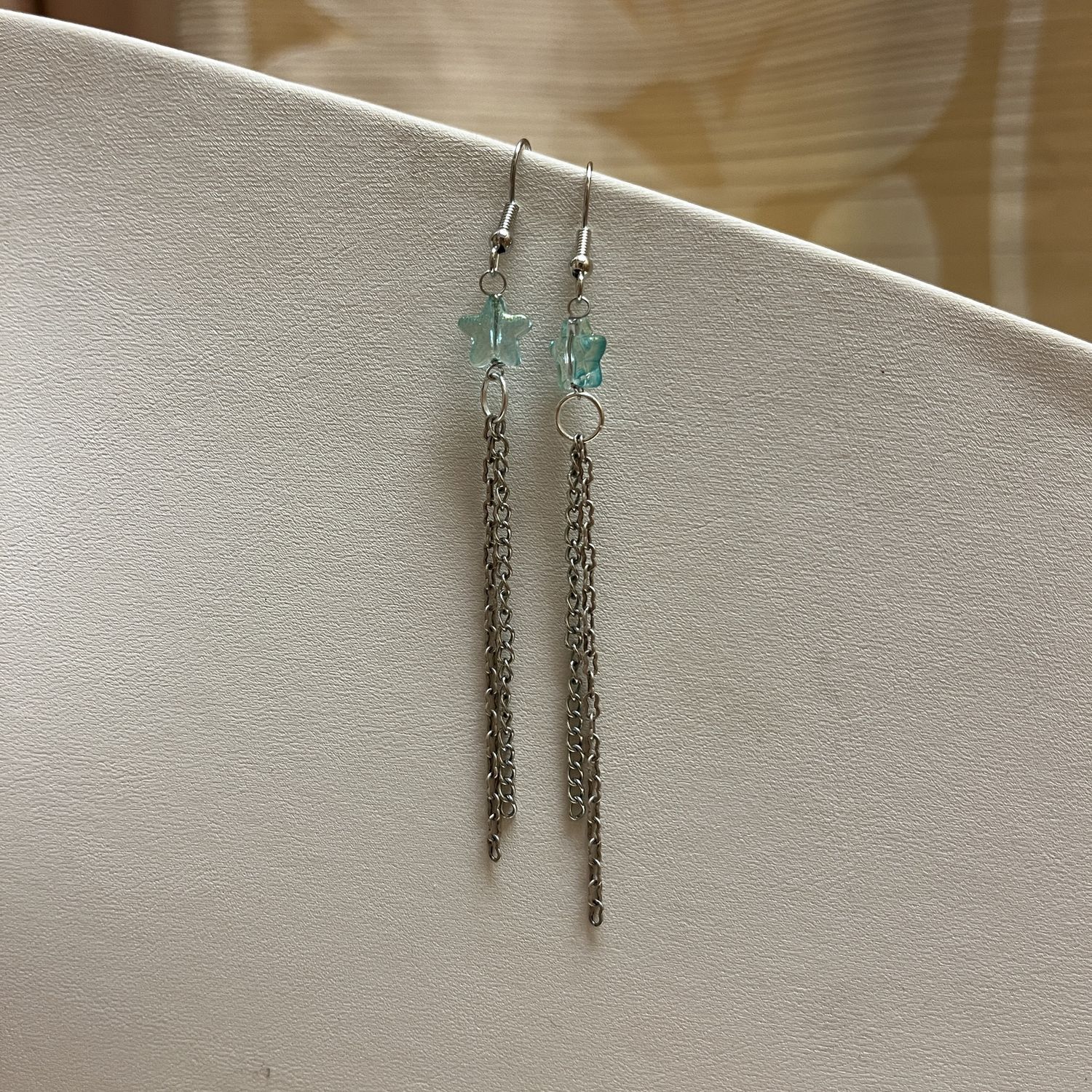 shooting blue star earrings