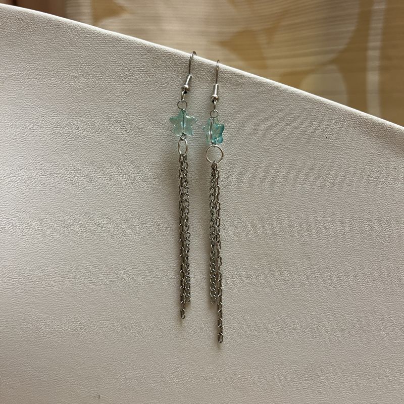 shooting blue star earrings