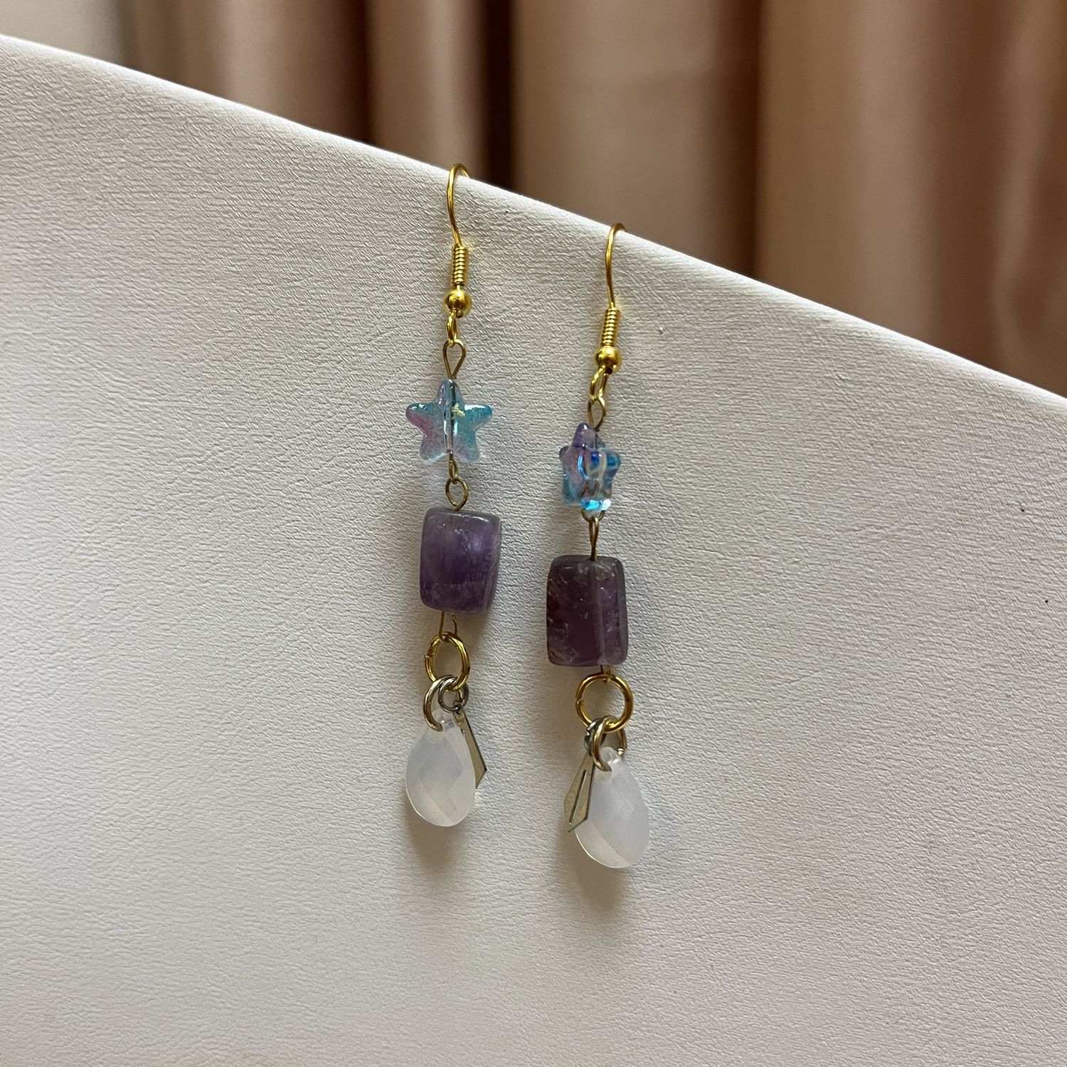 amethyst star earrings