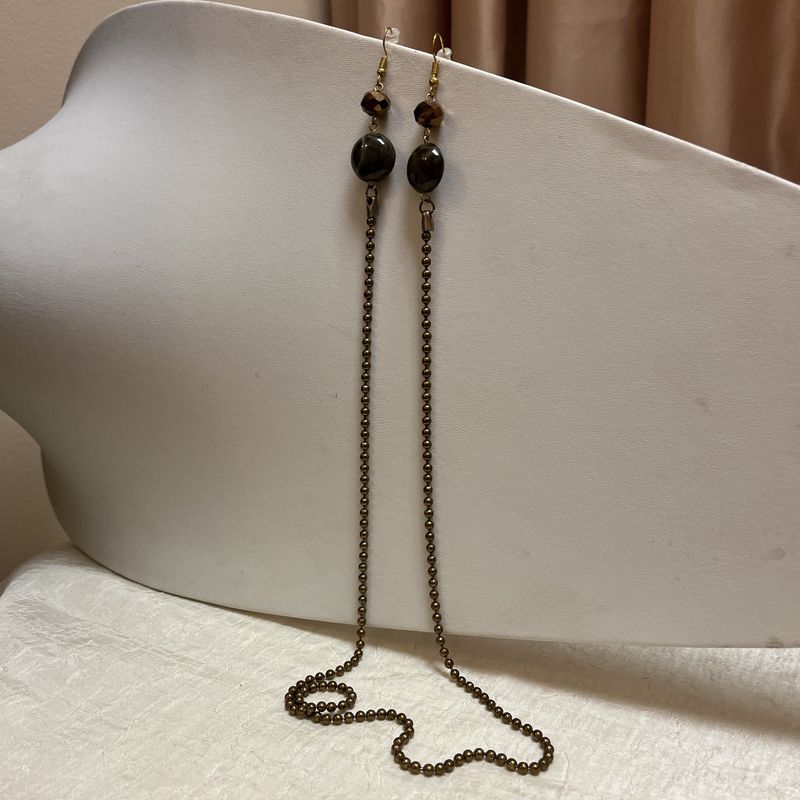 bronze connector earrings