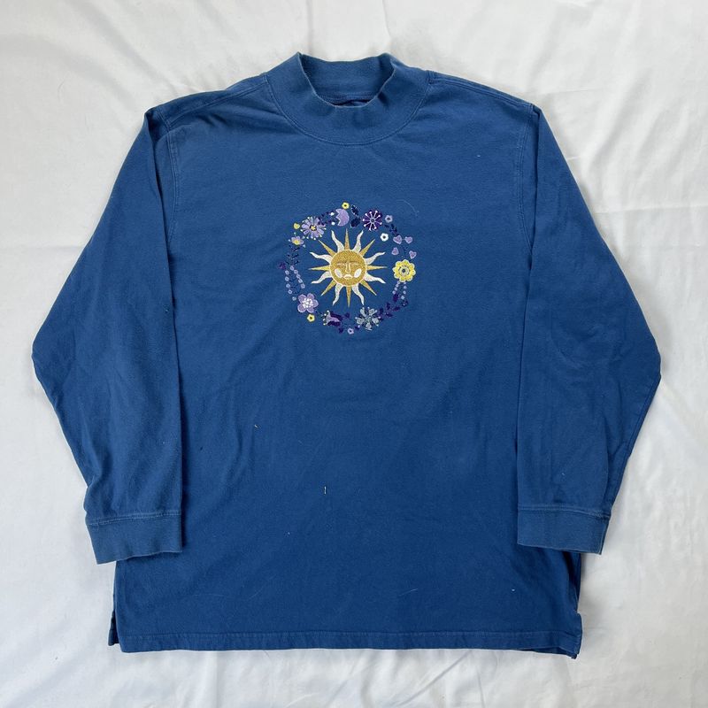 navy etherial collared tee