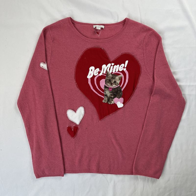 up-cycled be mine sweater