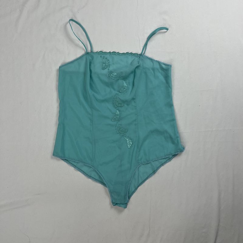 paisley blue body suit