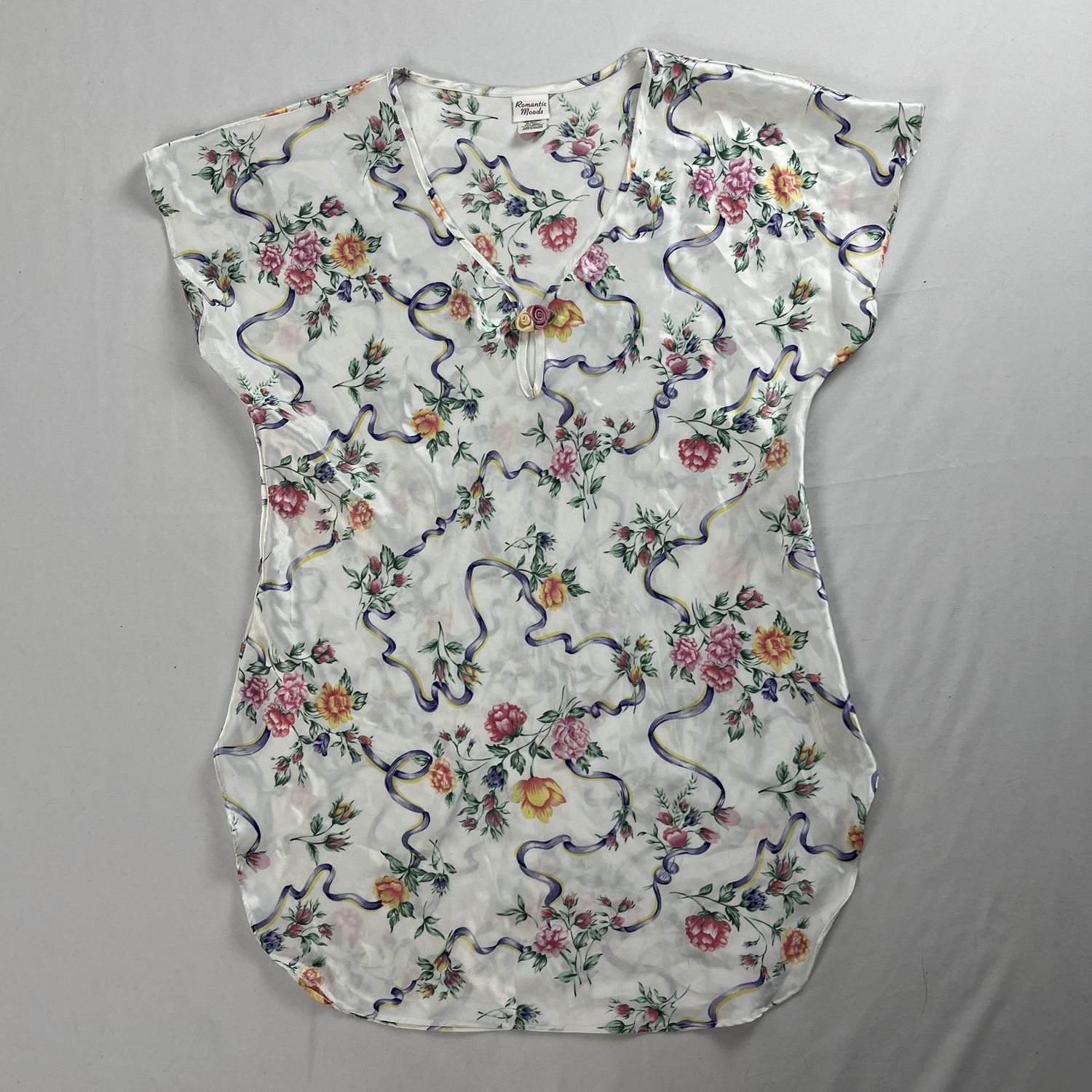 floral silk lingerie dress