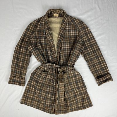 plaid vtg robe jacket