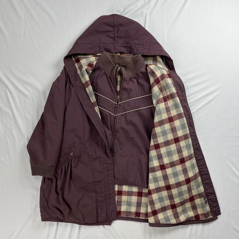 big purple double coat