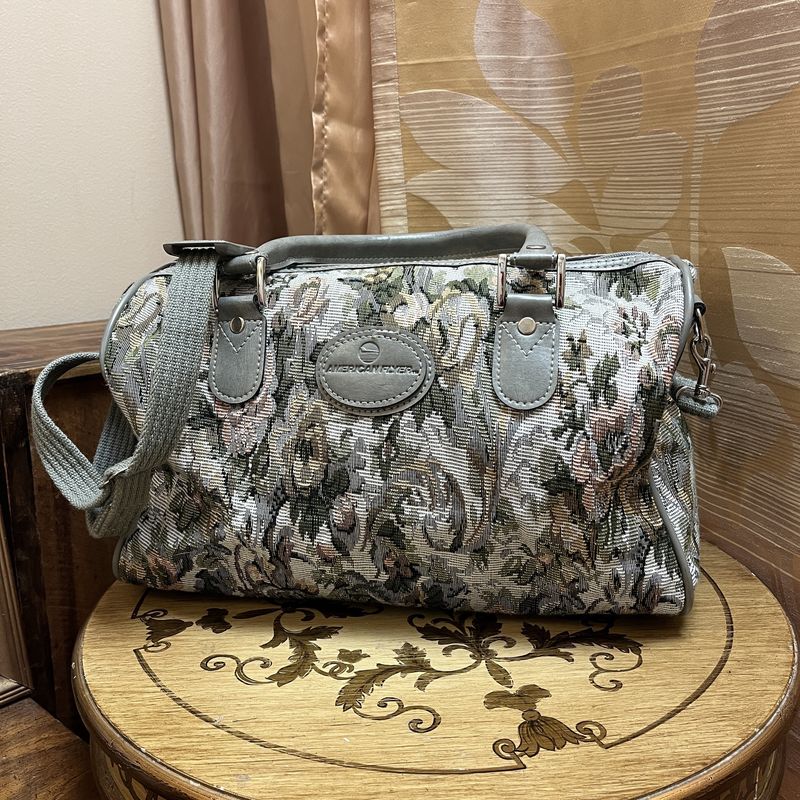 grey tapestry tote