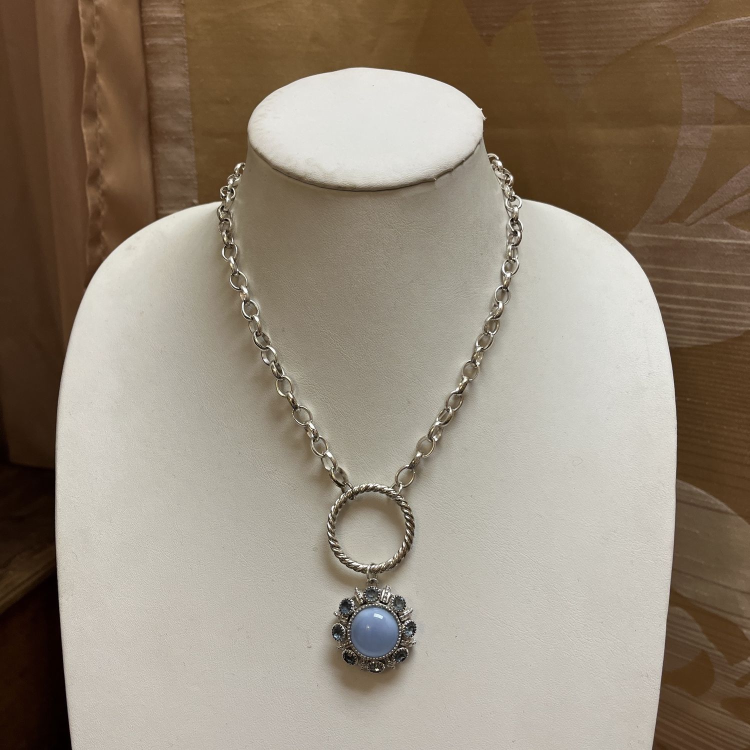 blue stone silver pendant