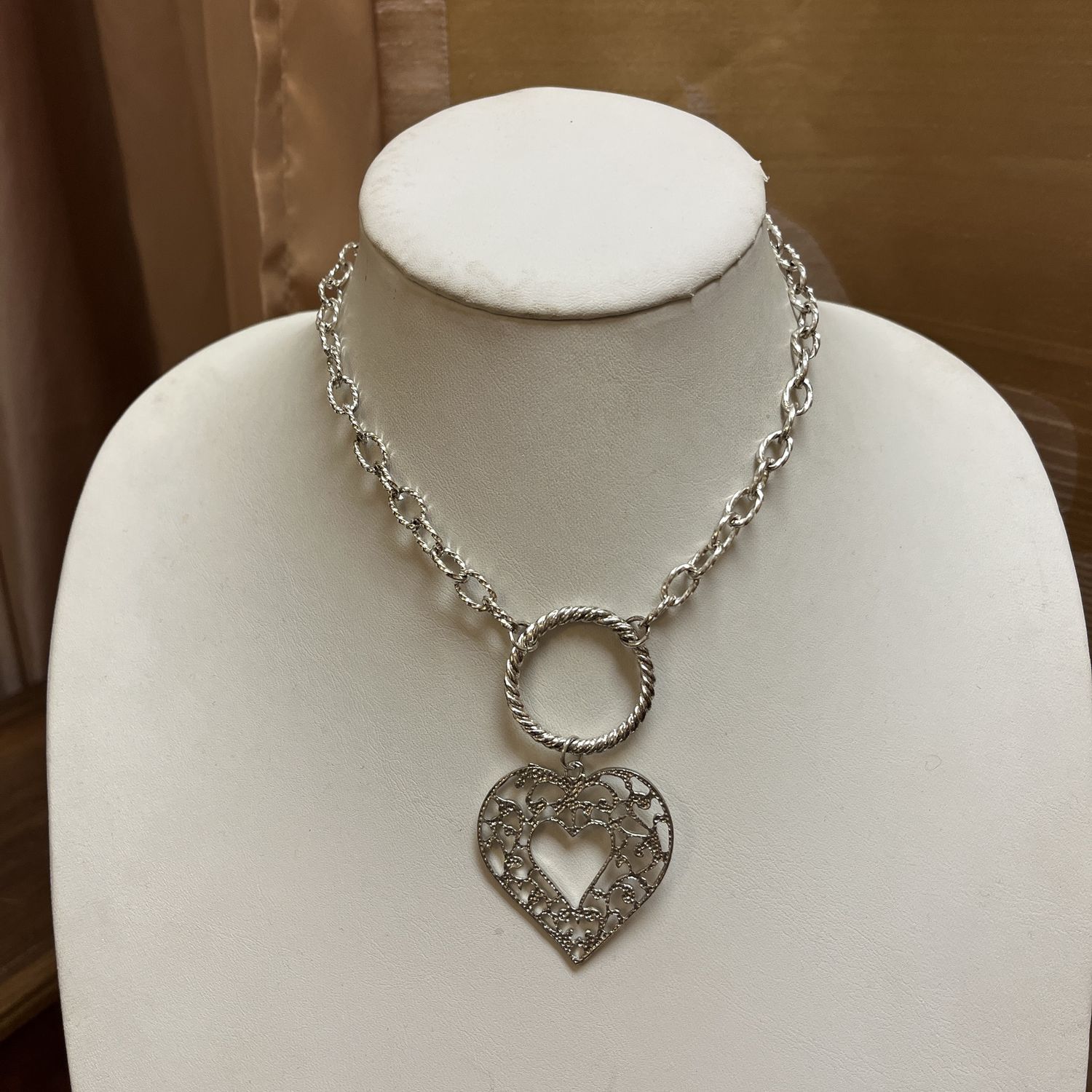 silver heart necklace