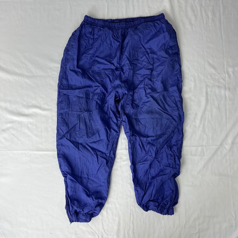 80s purple blue swishy pants