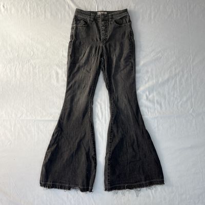 black extra flare jeans