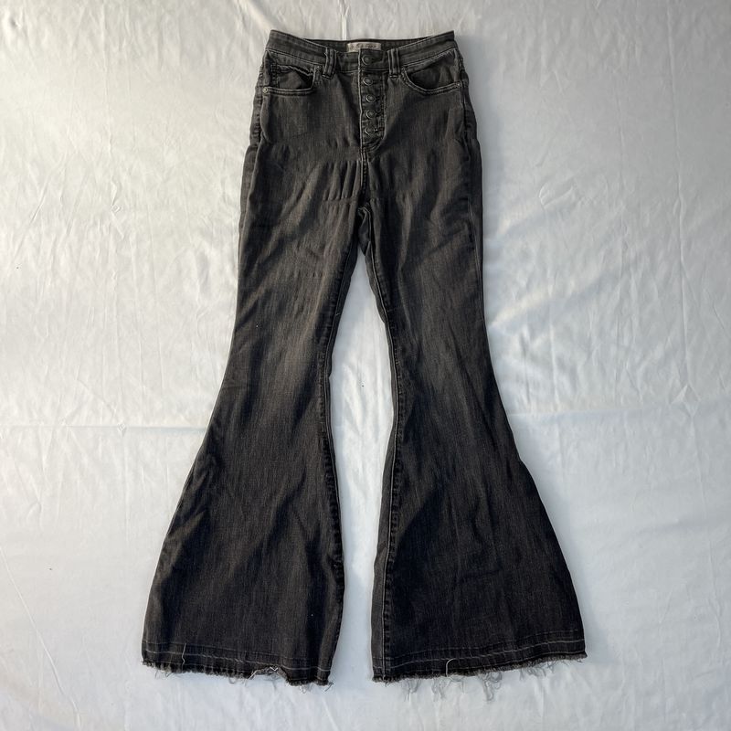 black extra flare jeans