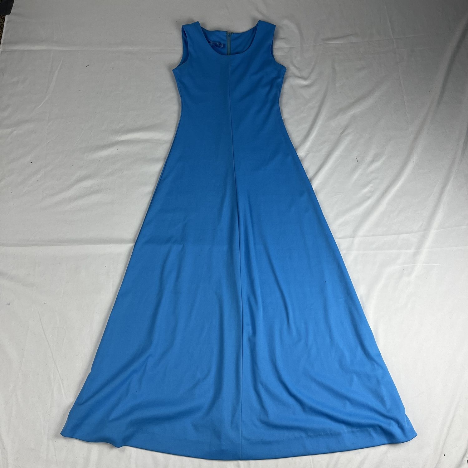 bold blue maxi tank dress