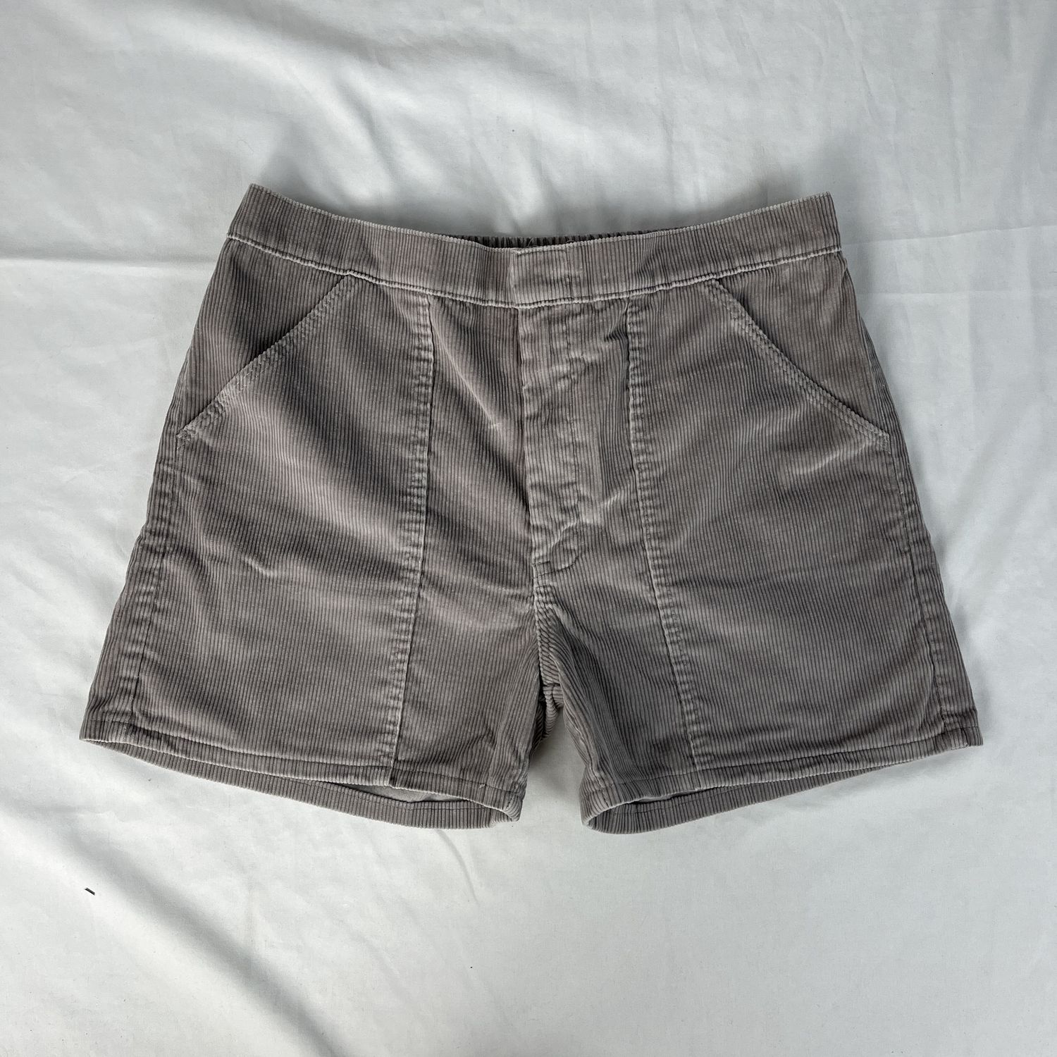 grey corduroy shorts