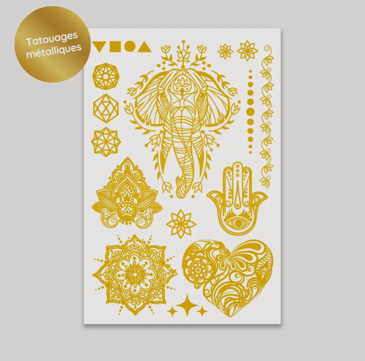 Gold- metallic temporary tattoos