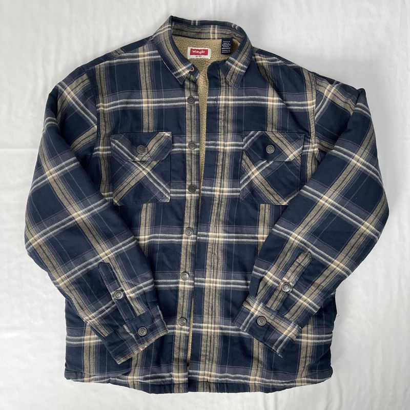 wrangler plaid fleece flannel