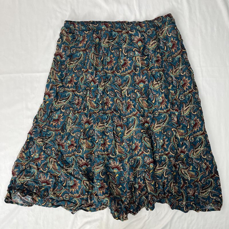 Blue Paisley Midi Skirt