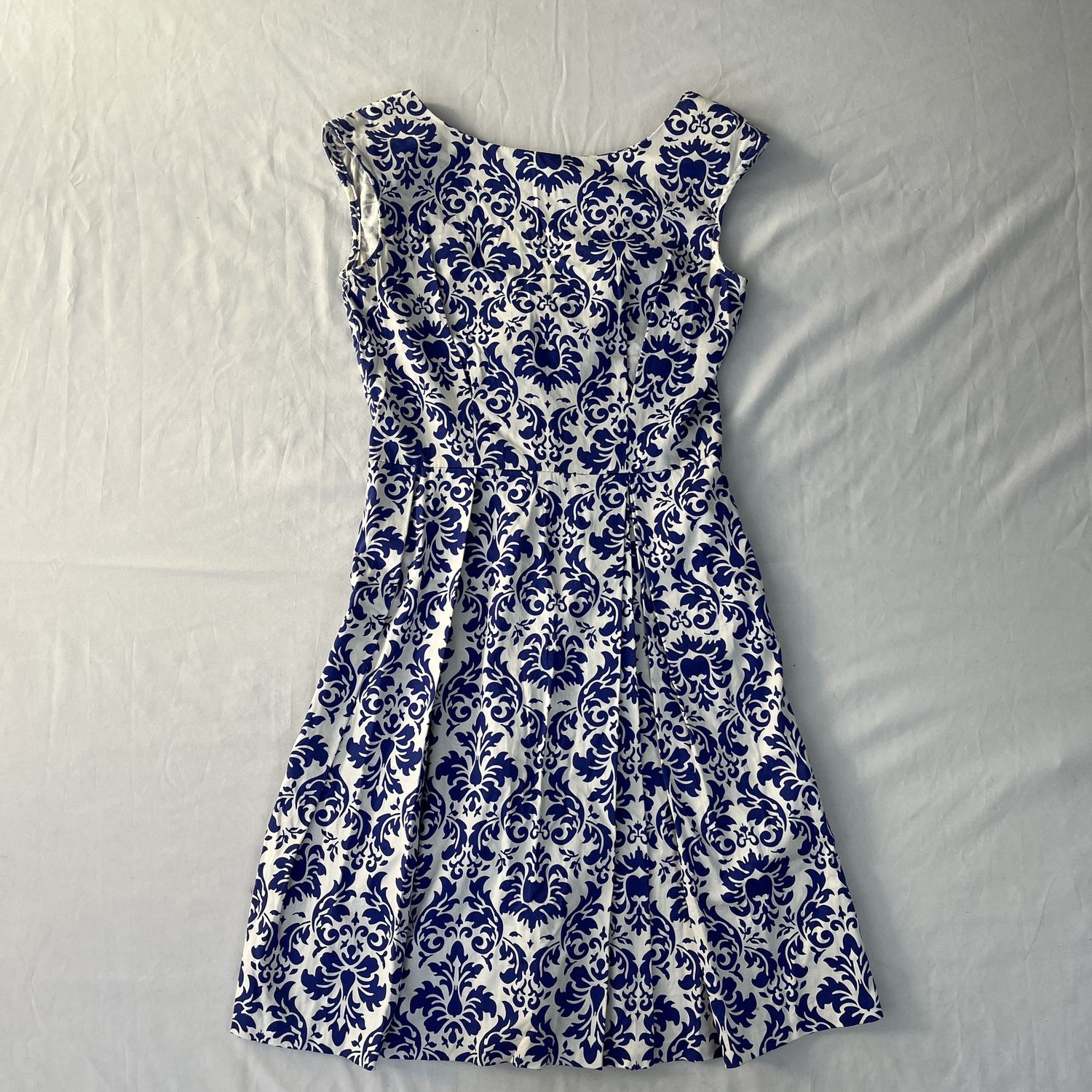 vintage blue print home dress