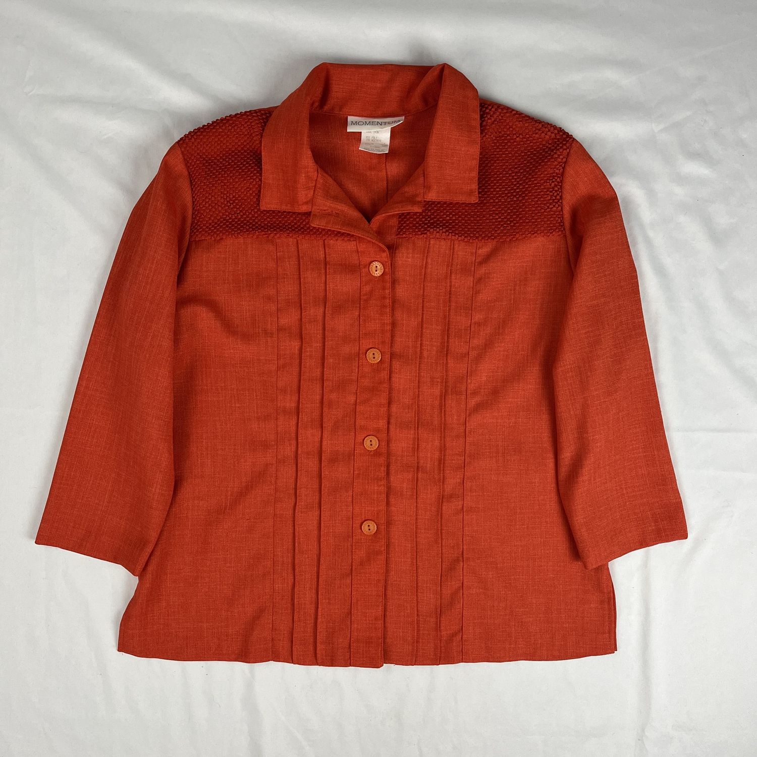 orange 90s woven top