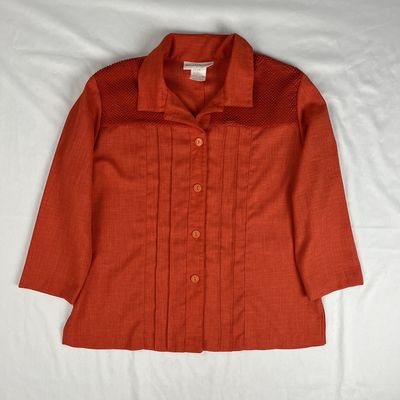 orange 90s woven top