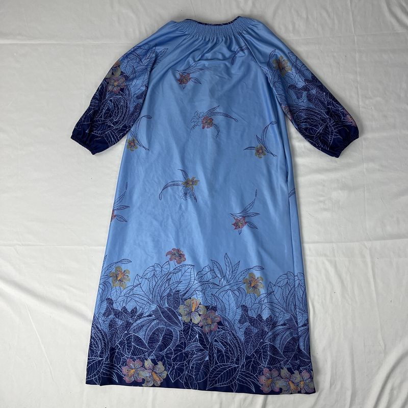 Blue Falling Flowers Dress