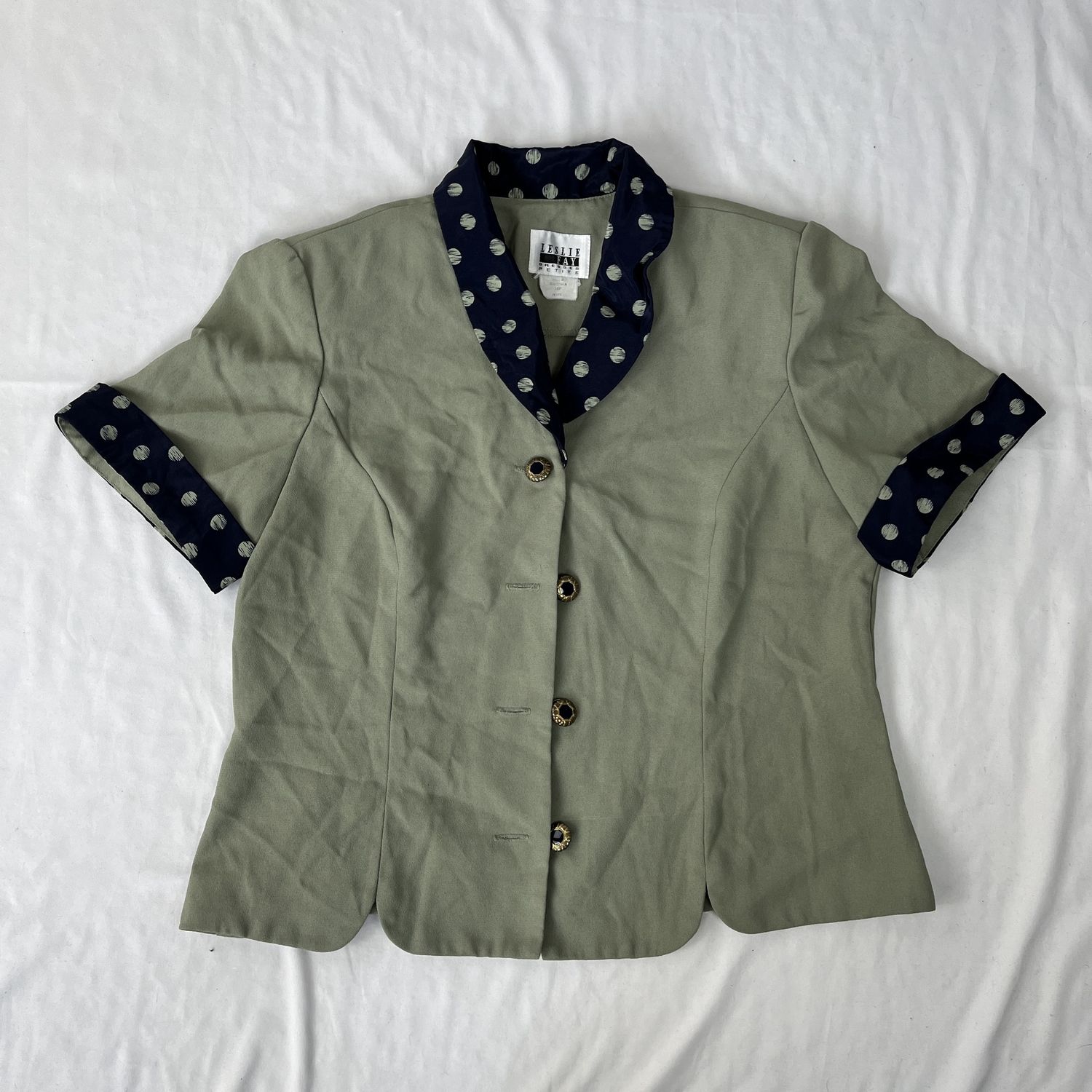 Adorable Sage Green Button Up Top