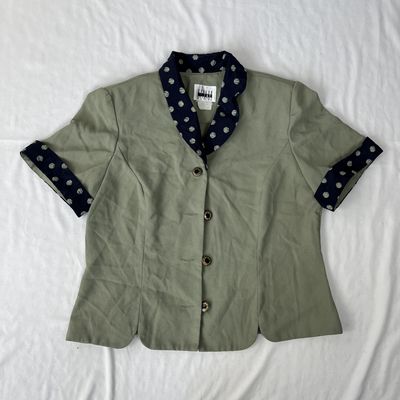 Adorable Sage Green Button Up Top