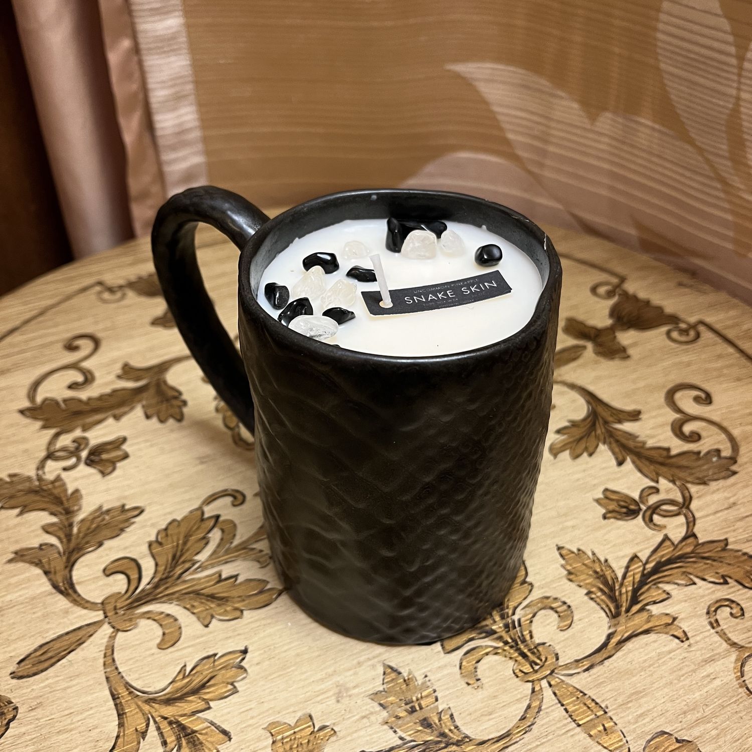 Snake Skin Black Candle
