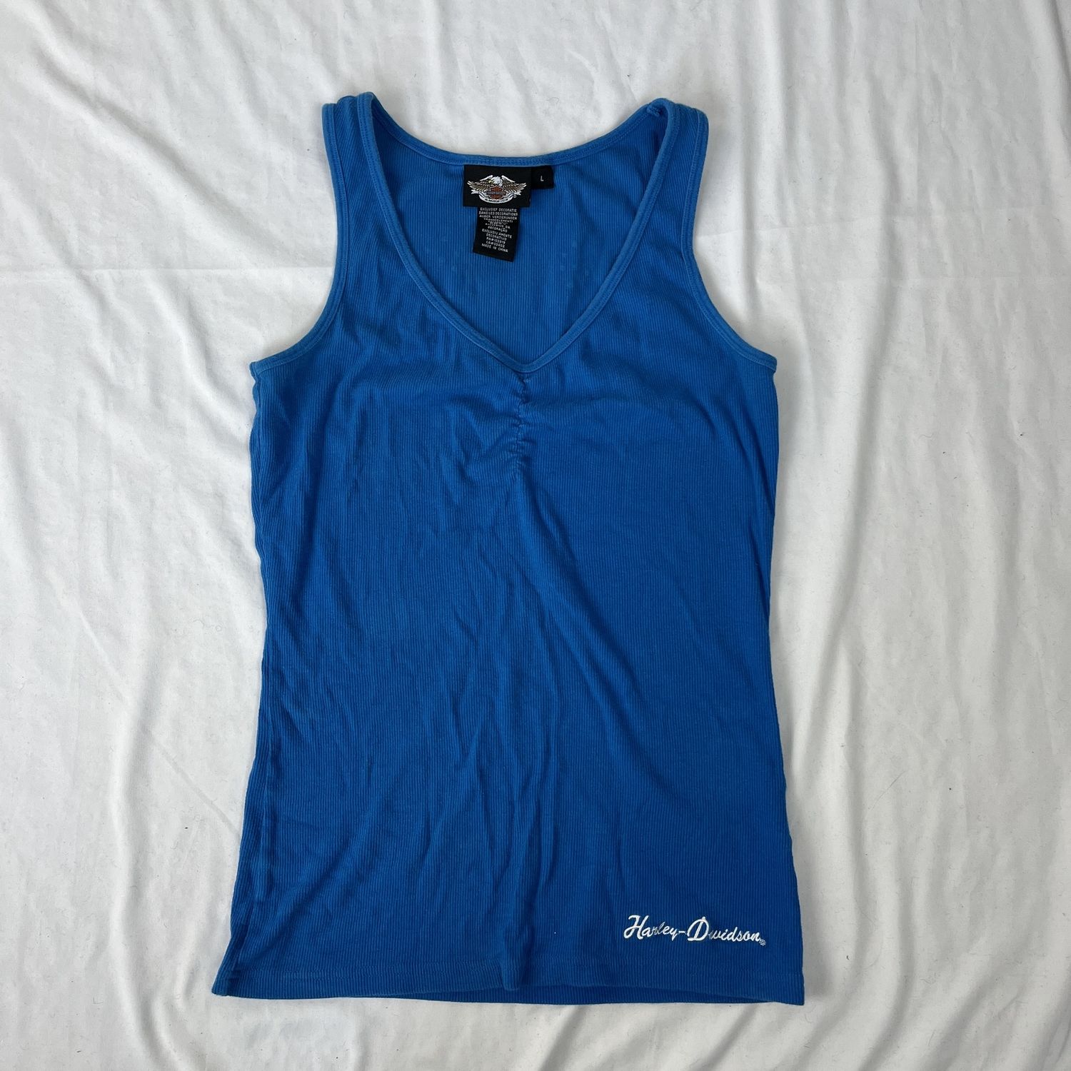 Blue Harley Davidson Tank