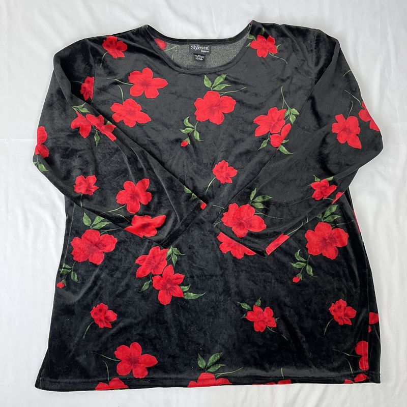 Red Floral Long Sleeve