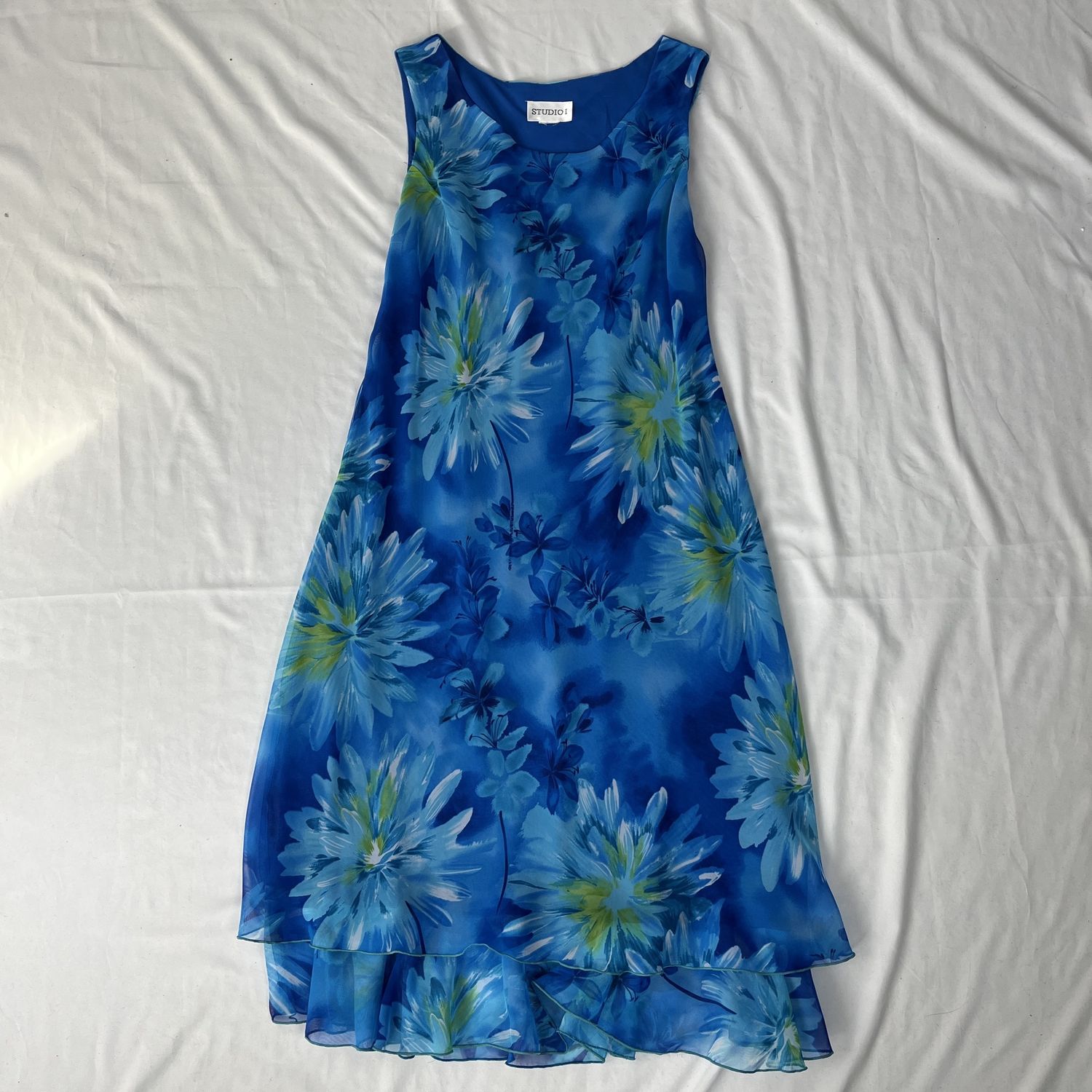 Blue Floral Midi Dress Studio I