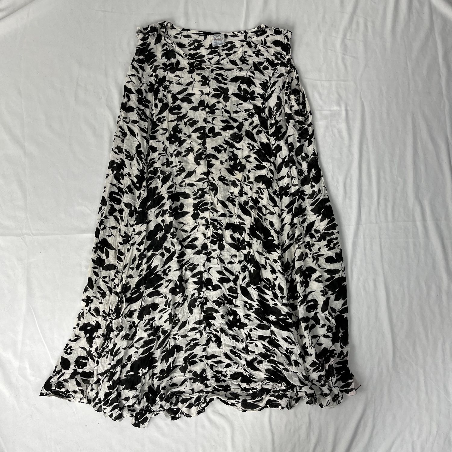 Black + White Floral Maxi Dress