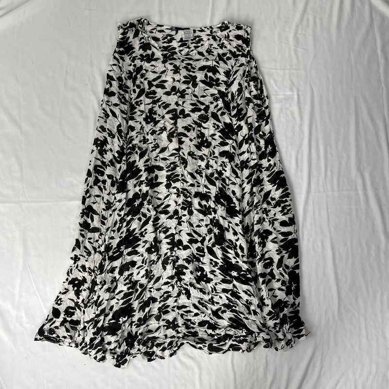 Black + White Floral Maxi Dress