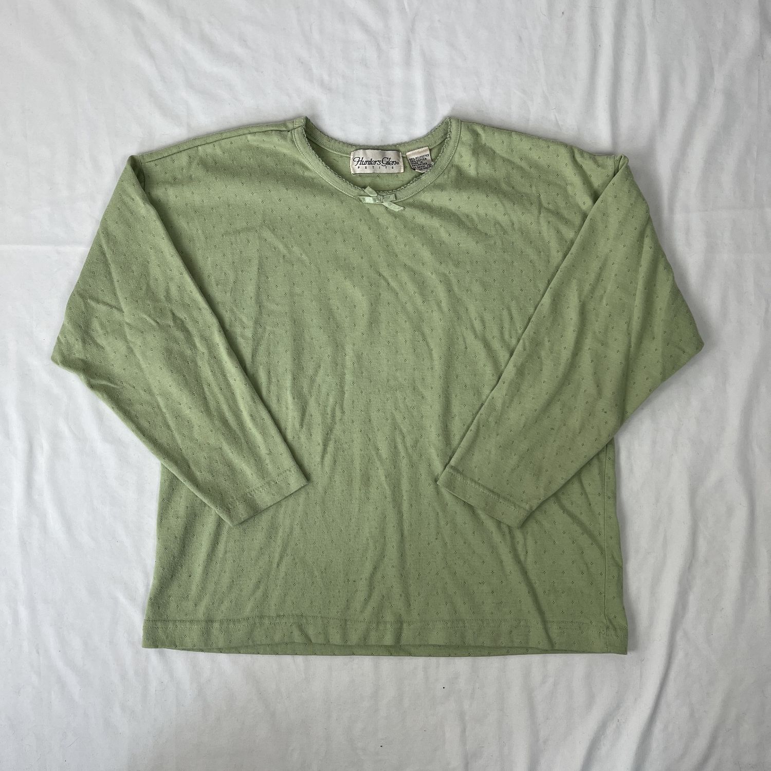 Sage Green Pointelle Long Sleeve