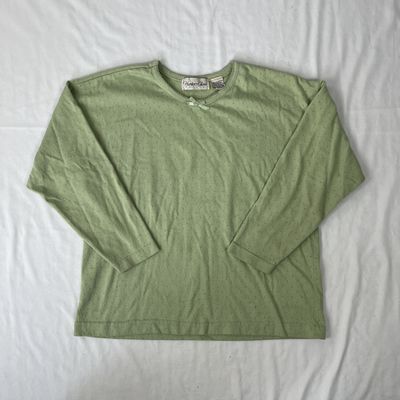 Sage Green Pointelle Long Sleeve
