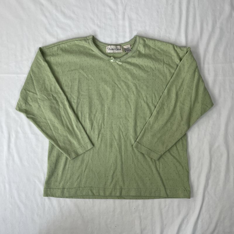 Sage Green Pointelle Long Sleeve