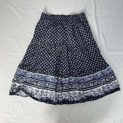 Blue Sequin printed Midi skirt