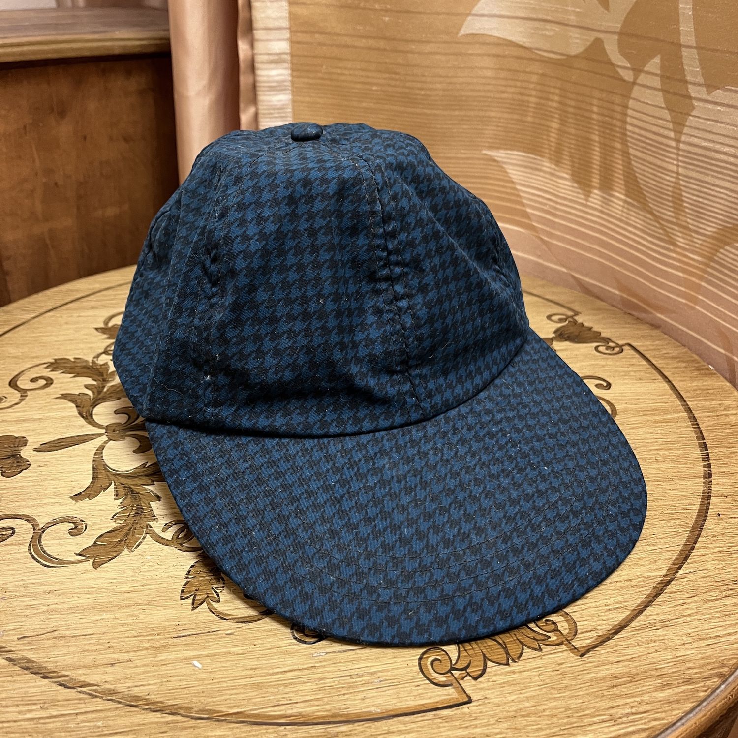 blue houndstooth cap