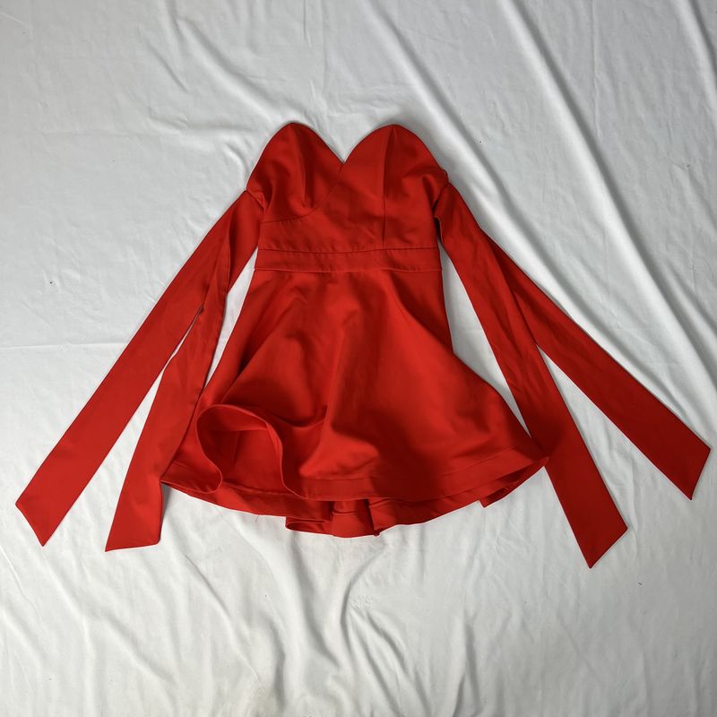 bright red mini dress