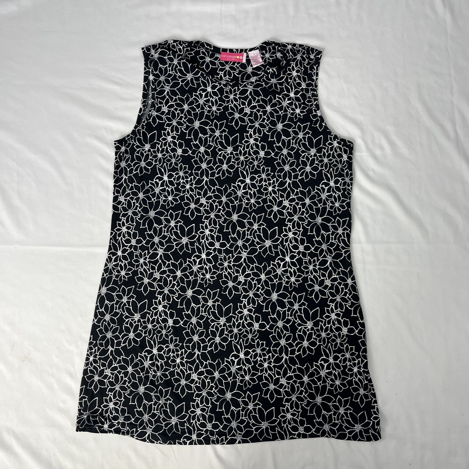 black floral stretch dress