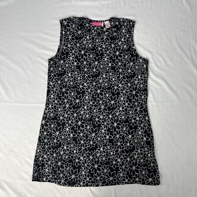 black floral stretch dress